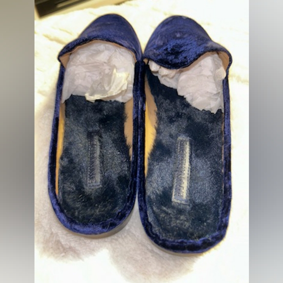 Velveteen Sapherire blue mules - Picture 4 of 4